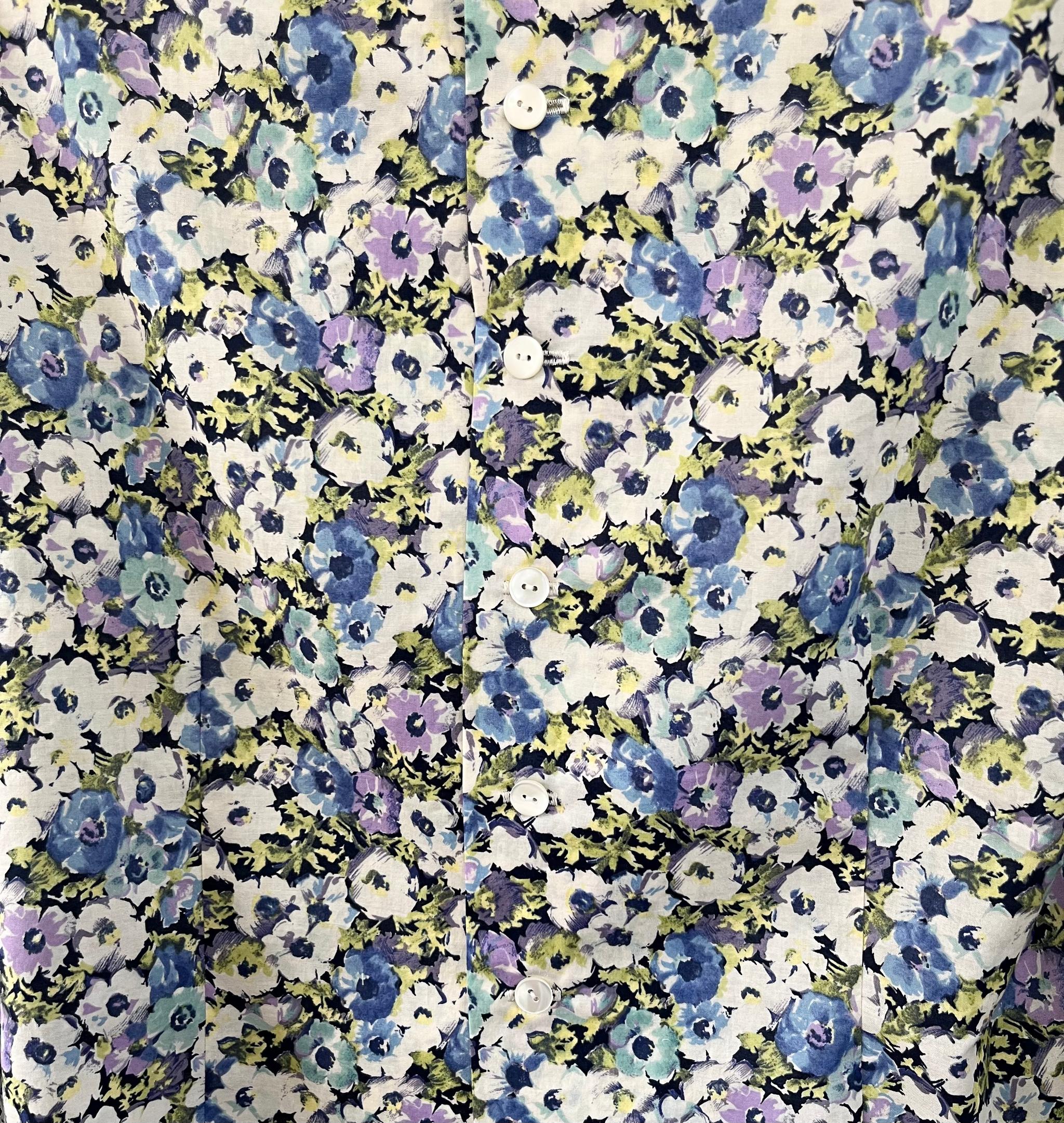 ピンタック&レース+パンジー柄のコットンブラウス『春の花柄ブラウス・クラシカル・ビオラ・スミレ・1点のみ』 | 7枚目